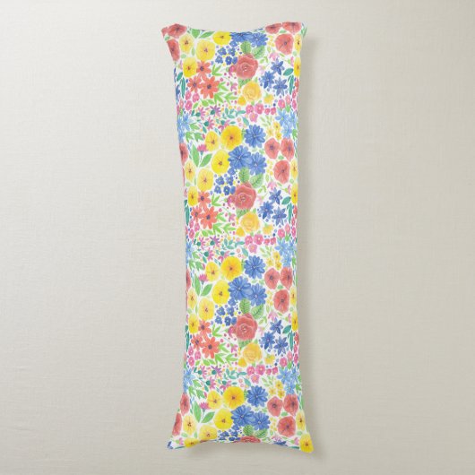 Coussins Longs Motif d'aquarelle florale (Devant (Vertical))