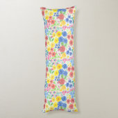 Coussins Longs Motif d'aquarelle florale (Dos (Vertical))