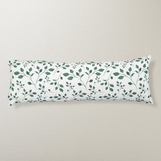Coussins Longs Motif d'aquarelle vert rustique (Dos)