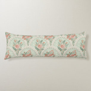 Coussins Longs Motif d'arche victorien vintage rose menthe romant