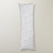 Coussins Longs Motif d'art Doodline | Blanc sur gris pâle (Dos (Vertical))