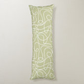 Coussins Longs Motif d'art Doodline | Blanc sur Pale Pistachio (Dos (Vertical))