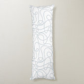 Coussins Longs Motif d'art Doodline | Dusty Blue sur blanc (Dos (Vertical))