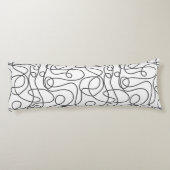 Coussins Longs Motif d'art Doodline | Graphite en blanc (Dos)