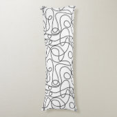 Coussins Longs Motif d'art Doodline | Graphite en blanc (Devant (Vertical))