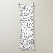 Coussins Longs Motif d'art Doodline | Graphite en blanc (Dos (Vertical))