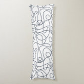 Coussins Longs Motif d'art Doodline | Gris bleu sur blanc (Devant (Vertical))