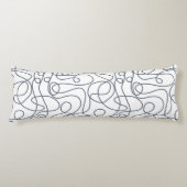 Coussins Longs Motif d'art Doodline | Gris bleu sur blanc (Devant)