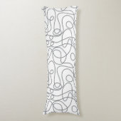 Coussins Longs Motif d'art Doodline | Gris sur blanc (Devant (Vertical))