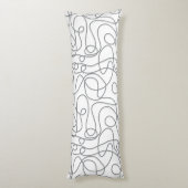 Coussins Longs Motif d'art Doodline | Gris sur blanc (Dos (Vertical))