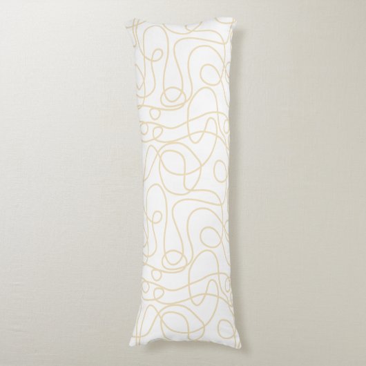 Coussins Longs Motif d'art Doodline | Jaune doux sur blanc (Devant (Vertical))