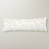 Coussins Longs Motif d'art Doodline | Jaune doux sur blanc (Devant)