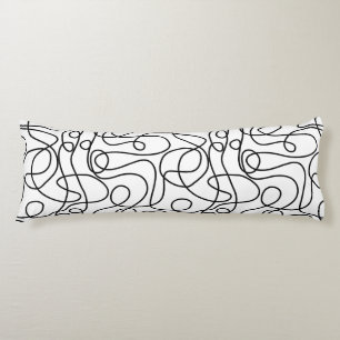 Coussins Longs Motif d'art Doodline   Noir en blanc
