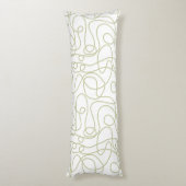 Coussins Longs Motif d'art Doodline | Pale Pistache sur Blanc (Dos (Vertical))