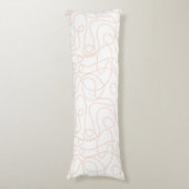 Coussins Longs Motif d'art Doodline | Pêche/abricot en blanc (Devant (Vertical))