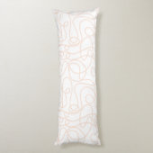 Coussins Longs Motif d'art Doodline | Pêche/abricot en blanc (Dos (Vertical))