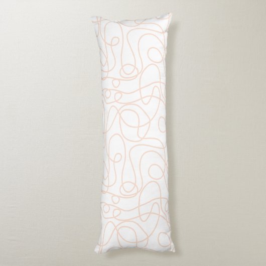 Coussins Longs Motif d'art Doodline | Pêche/abricot en blanc (Dos (Vertical))