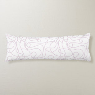 Coussins Longs Motif d'art Doodline Rose Dusty sur blanc