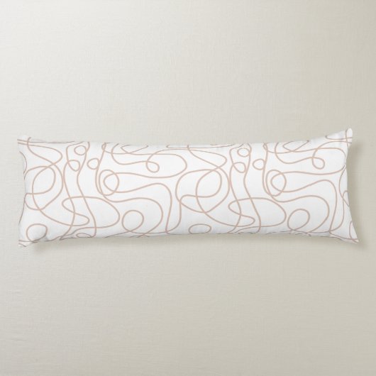 Coussins Longs Motif d'art Doodline | Terracotta souple en blanc (Dos)