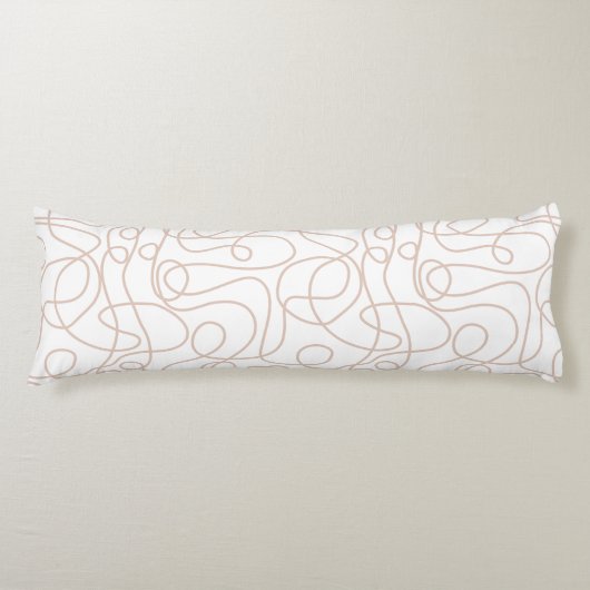 Coussins Longs Motif d'art Doodline | Terracotta souple en blanc (Devant)