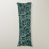 Coussins Longs Motif d'art Doodline | Vert émeraude blanc/foncé (Devant (Vertical))
