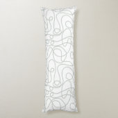 Coussins Longs Motif d'art Doodline | Vert gris clair sur blanc (Dos (Vertical))