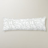 Coussins Longs Motif d'art Doodline | Vert gris clair sur blanc (Devant)