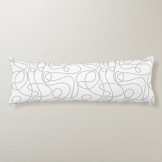 Coussins Longs Motif d'art Doodline | Vert gris clair sur blanc (Devant)