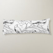 Coussins Longs Motif d'art linéaire minimaliste d'oiseaux nord-am (Dos)