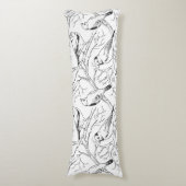 Coussins Longs Motif d'art linéaire minimaliste d'oiseaux nord-am (Devant (Vertical))