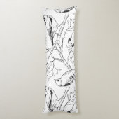 Coussins Longs Motif d'art linéaire minimaliste d'oiseaux nord-am (Dos (Vertical))