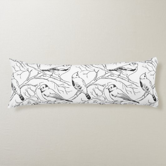 Coussins Longs Motif d'art linéaire minimaliste d'oiseaux nord-am (Devant)