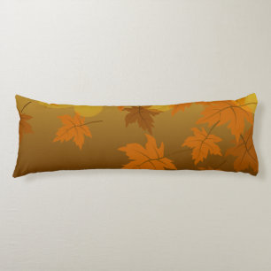 Coussins Longs Motif d'automne avec feuilles d'érable en chute et
