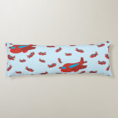 Coussins Longs Motif d'avion rouge et bleu (Dos)