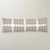 Coussins Longs motif de à damiers beige et blanc sur un blanc (Dos)