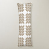 Coussins Longs motif de à damiers beige et blanc sur un blanc (Dos (Vertical))