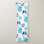 Coussins Longs Motif De Baleines, Beaux Baleines, Baleines Bleues (Dos (Vertical))