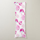 Coussins Longs Motif De Baleines, Beaux Baleines, Baleines Roses (Devant (Vertical))