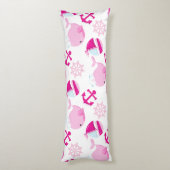 Coussins Longs Motif De Baleines, Beaux Baleines, Baleines Roses (Dos (Vertical))