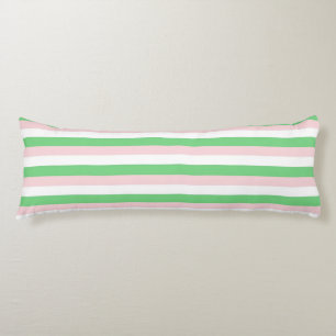 Coussins Longs Motif de bande horizontale rose verte