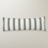 Coussins Longs Motif de bande verticale en ivoire noir (Dos)