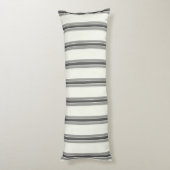 Coussins Longs Motif de bande verticale en ivoire noir (Dos (Vertical))