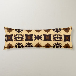 Coussins Longs Motif de bloc tribal des Caraïbes — Brun Terreux