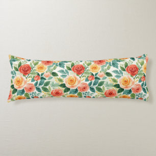 Coussins Longs Motif de bouquet de roses vibrant pour décoration 