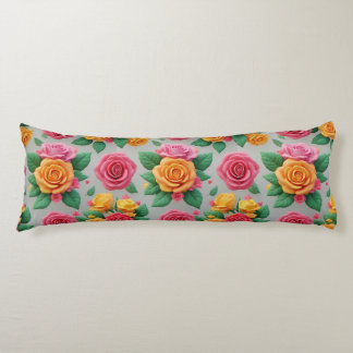 Coussins Longs Motif de bouquet de roses vibrant pour décoration