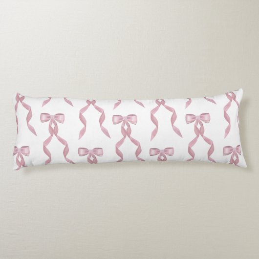 Coussins Longs Motif de Bow rose Aquarelle (Dos)