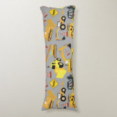 Coussins Longs Motif de camions de construction (Devant (Vertical))