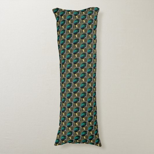 Coussins Longs Motif de canard de Mallard à tête verte (Devant (Vertical))