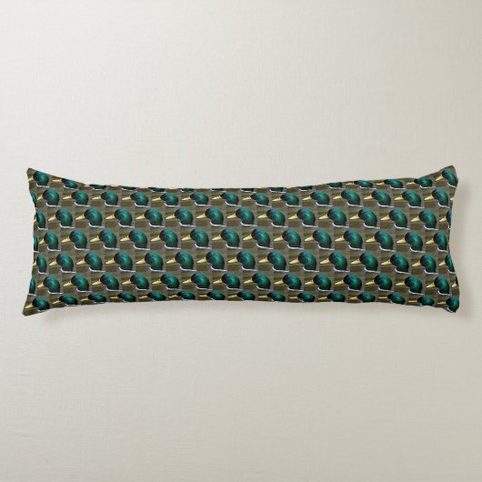 Coussins Longs Motif de canard de Mallard à tête verte (Devant)