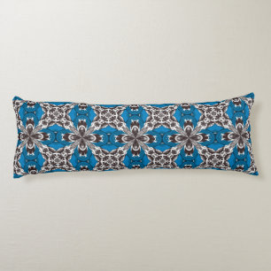 Coussins Longs Motif de carrelage répétitif bleu gris et blanc cl
